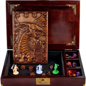 Hornate Wooden Dice Tray Antique Brown DT-1-0